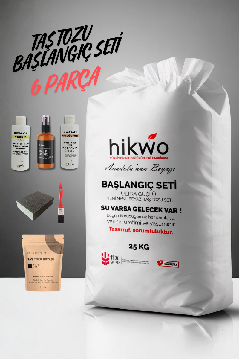 Taş Tozu Başlangıç Seti 25 KG Premium Taş Tozu ve Set