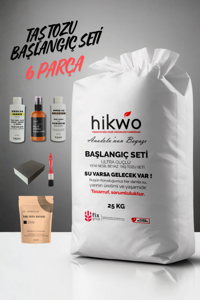 Taş Tozu Başlangıç Seti 25 KG Premium Taş Tozu ve Set