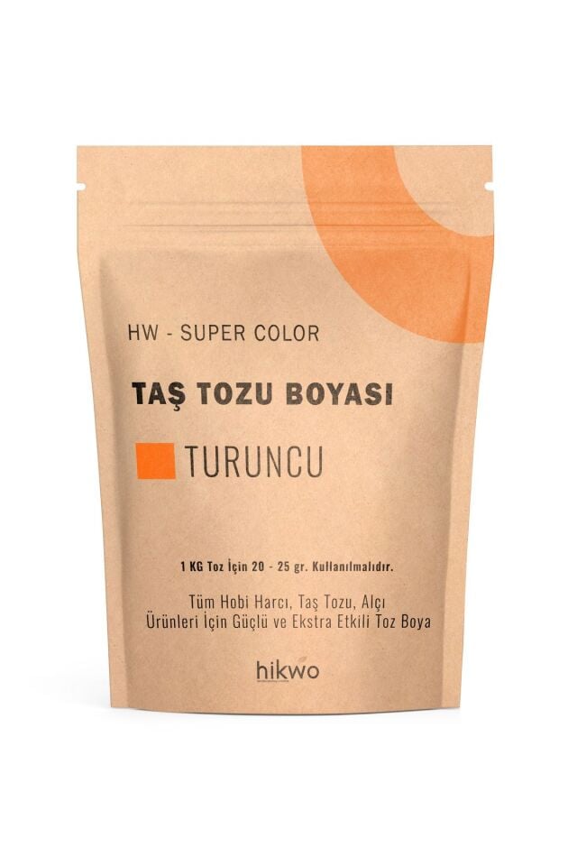 HW - Toz Boya - Taş Tozu Boyası - Hobi Harcı Boyası - Mum Boyası - Turuncu