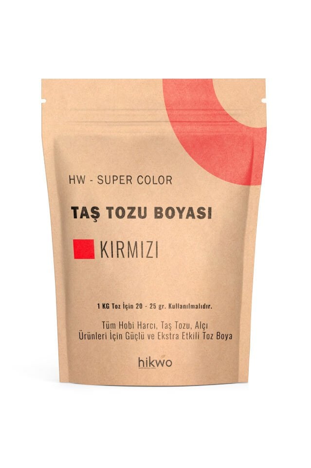 HW - Toz Boya - Taş Tozu Boyası - Hobi Harcı Boyası - Mum Boyası - Kırmızı