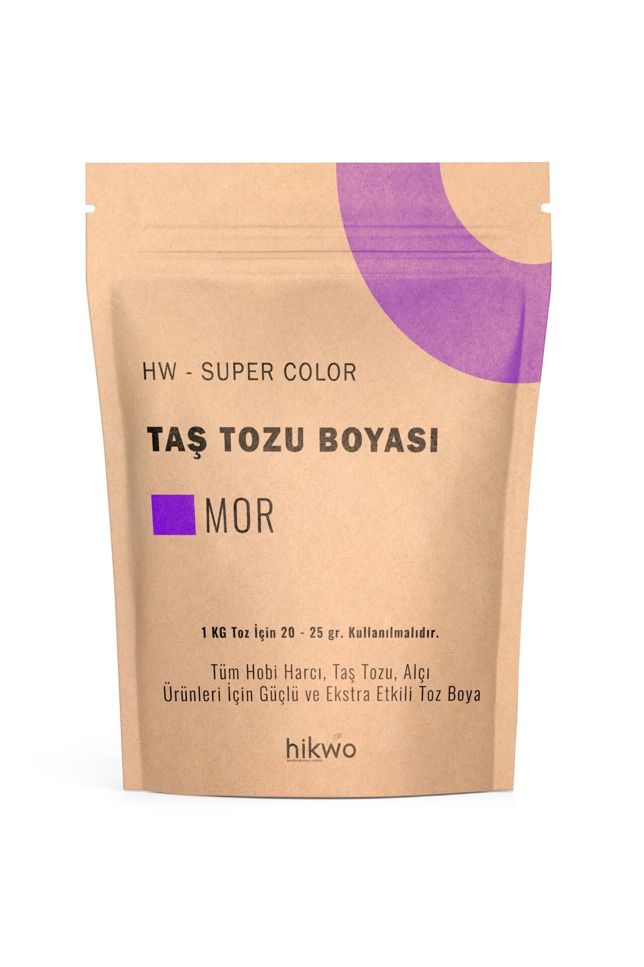 HW - Toz Boya - Taş Tozu Boyası - Hobi Harcı Boyası - Mum Boyası - Mor