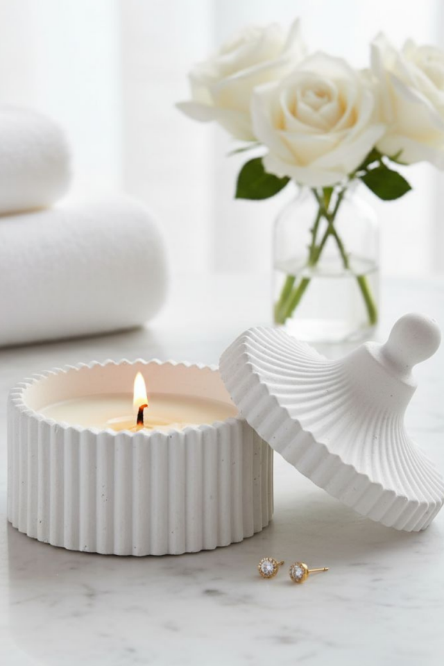 Taş Tozu Kalıbı – Kapaklı Mumluk Kalıbı – Hobi Döküm Kalıbı M255