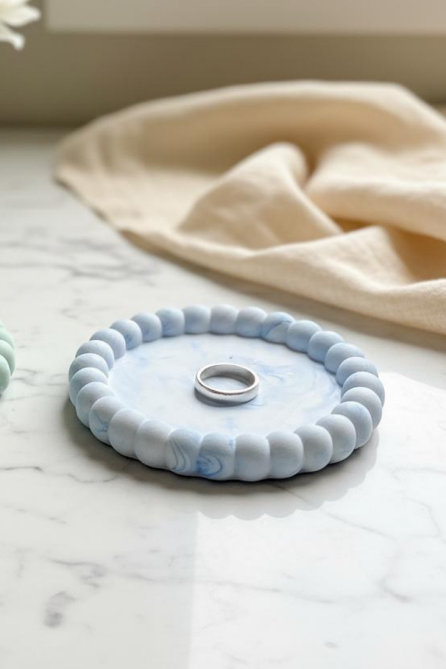 Taş Tozu Kalıbı – Bubble Dekoratif Tabak – Silikon Kalıp T654