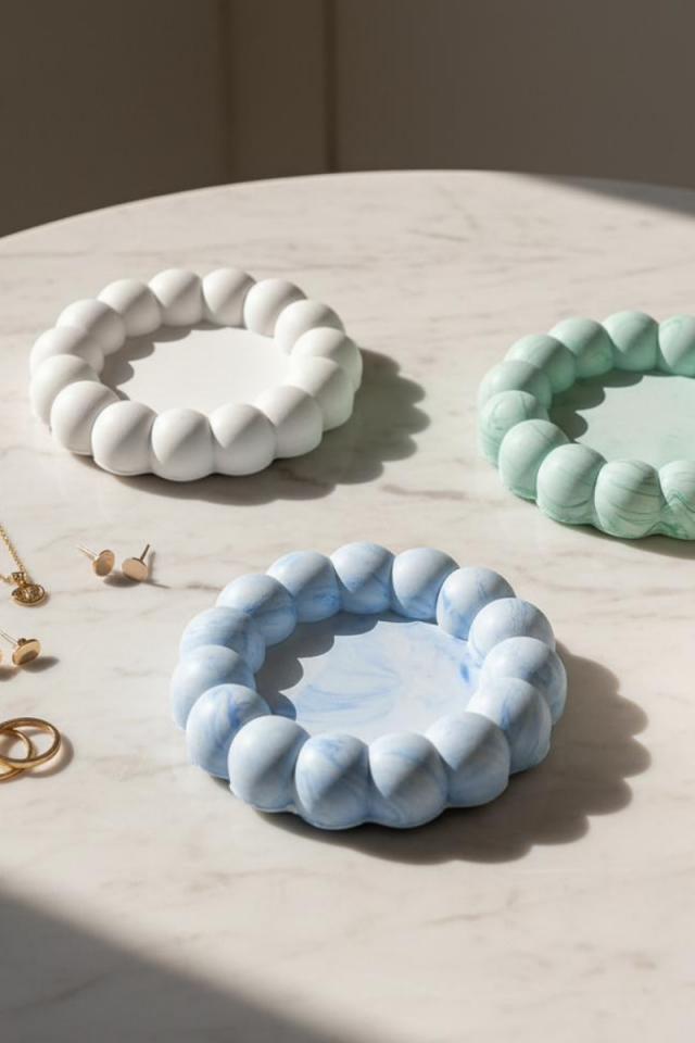 Taş Tozu Kalıbı – Bubble Dekoratif Tabak – Silikon Kalıp T545