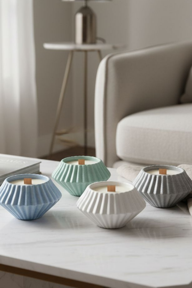 Mumluk Silikon Kalıp - Dekoratif Kase Silikon Kalıp - Taş Tozu Kalıbı