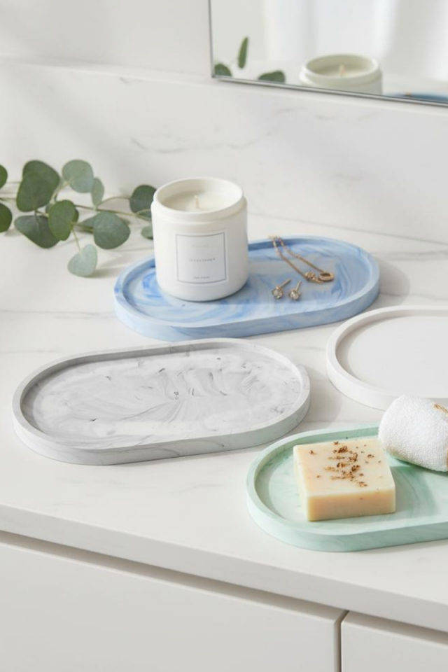 Silikon BÜYÜK Tepsi Kalıbı - Taş Tozu Kalıbı - Dekoratif Kalıp - Taş Tozu Kalıbı T345