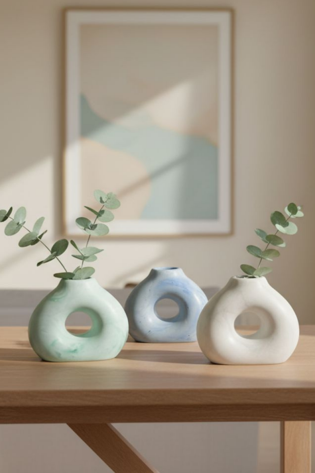 Küçük O Vazo Silikon Kalıp - Taş Tozu Kalıbı - V657