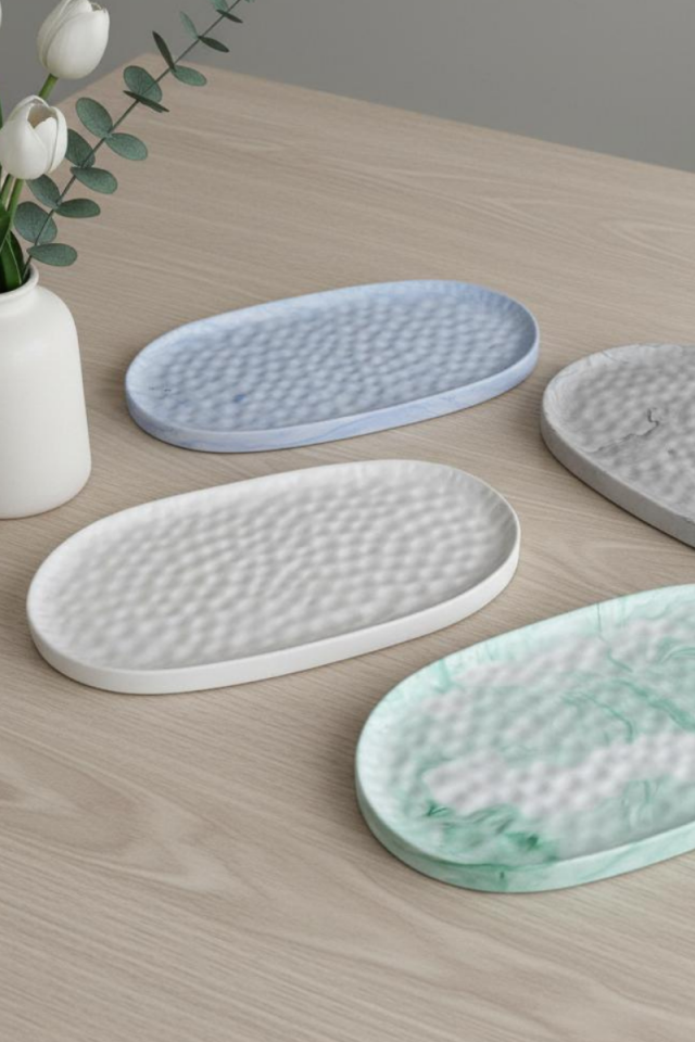 Dekoratif Tepsi Kalıbı - Silikon Kalıp - Taş Tozu Kalıbı T512