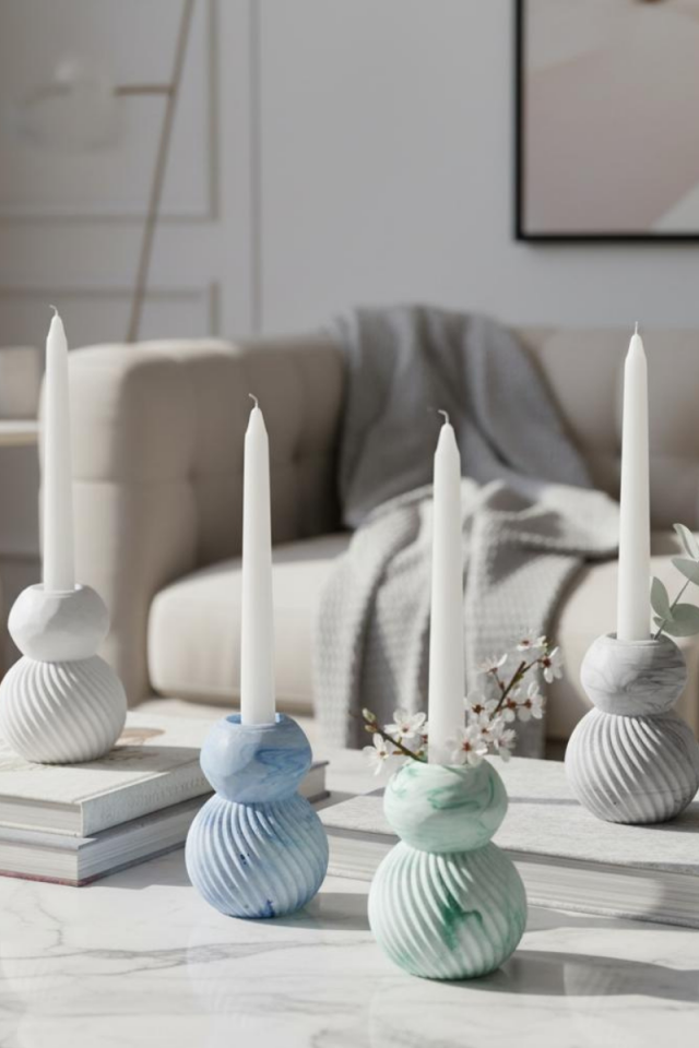 Mumluk Şamdan Silikon Kalıp - Taş Tozu Kalıbı - M365