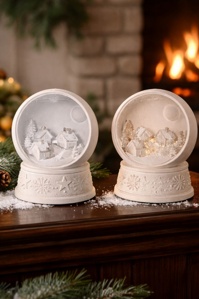 Kar Küresi Silikon Kalıbı - Taş Tozu Kalıbı - Döküm Kalıbı - Hediyelik - K5633