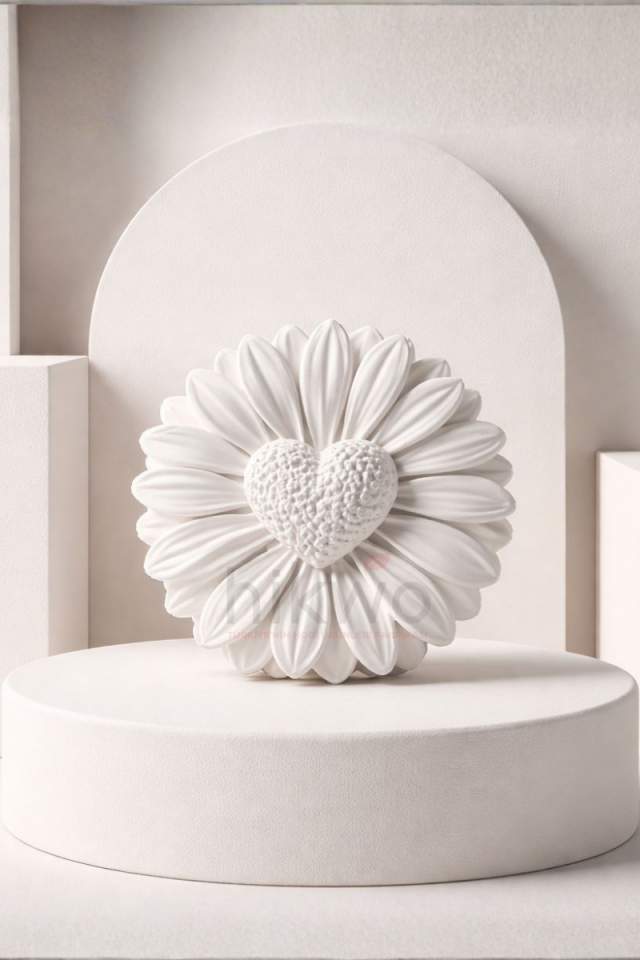 Kalpli Çiçek Silikon Kalıbı - Taş Tozu Kalıbı - Mum Kalıbı -  Döküm Kalıbı - C6540