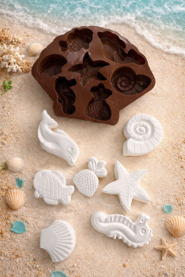 Çocuk Boyama Seti Silikon Kalıbı - Etkinlik Kalıbı - Taş Tozu Kalıbı S4320