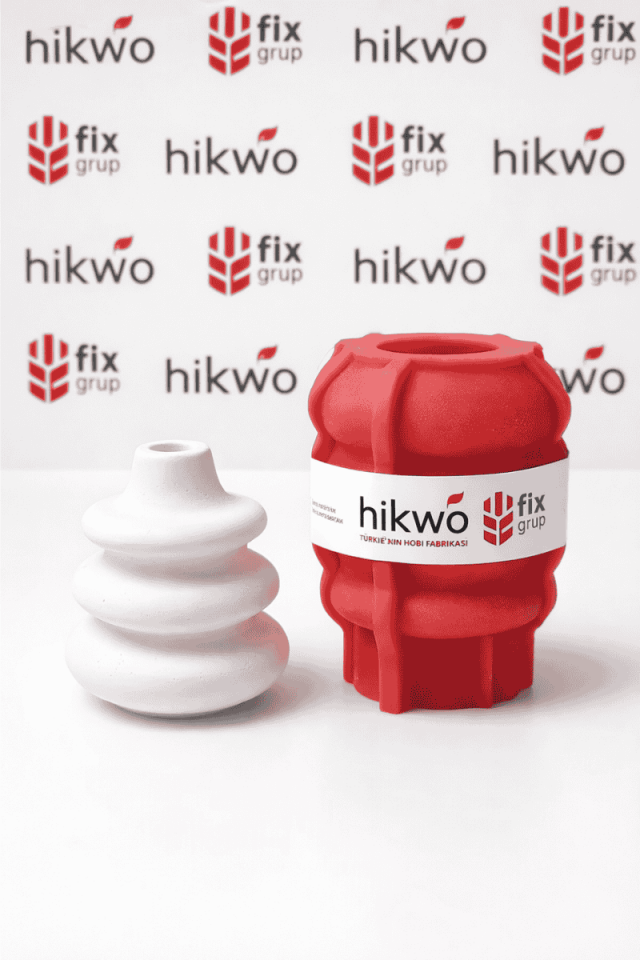 Helezonik Vazo Silikon Kalıbı - Taş Tozu Kalıbı - Döküm Kalıbı V53321