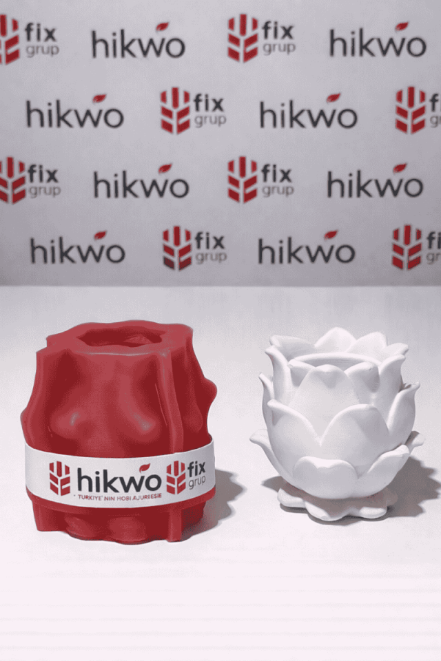 Lotus Vazo ve Saksı Kalıbı - Taş Tozu Silikon Kalıbı L44432