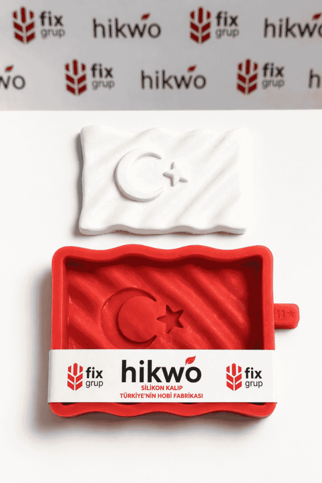 Türk Bayrağı Boyama Silikon Kalıbı - Taş Tozu Kalıbı T754745