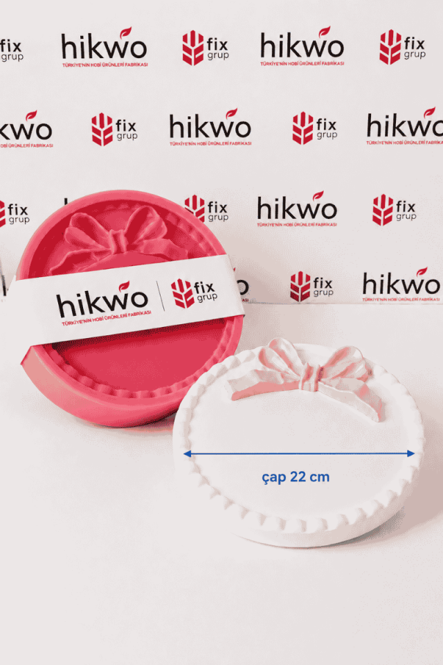 Fiyonk Detaylı Elit Sunum Tepsisi Silikon Kalıp - Taş Tozu Kalıbı - 22 CM - T89646