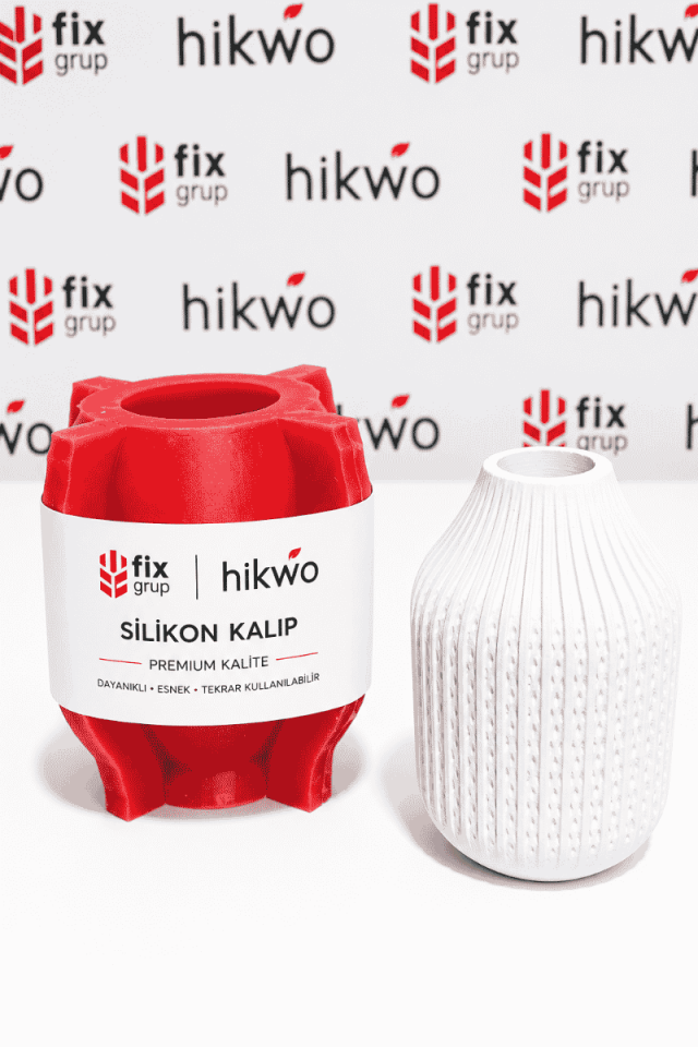 Baklava Detaylı Silikon Vazo Kalıbı - Taş Tozu Kalıbı T54323 - 13 CM