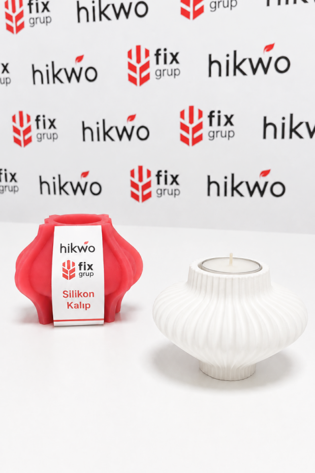 Özel Tasarım Tealight Mumluk Silikon Kalıp - Taş Tozu Kalıbı T436454