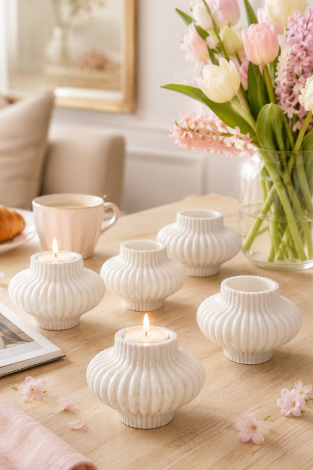 Özel Tasarım Tealight Mumluk Silikon Kalıp - Taş Tozu Kalıbı T436454