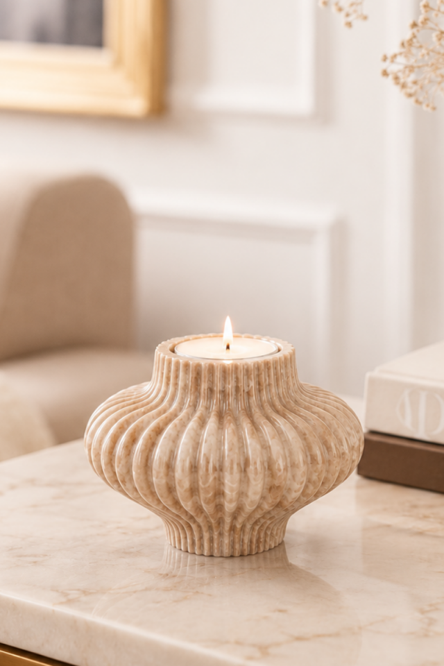 Özel Tasarım Tealight Mumluk Silikon Kalıp - Taş Tozu Kalıbı T436454