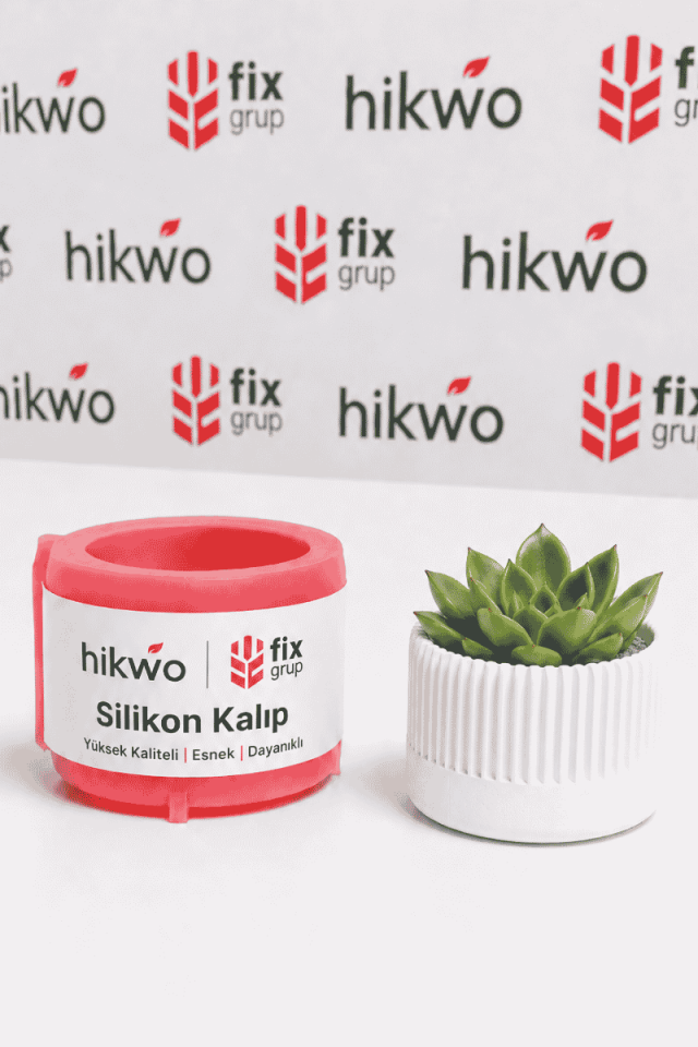Çizgili Sukulent Mumluk ve Vazo Silikon Kalıbı V554645