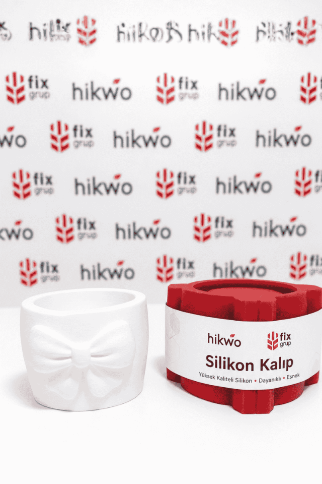Fiyonk Detaylı Saksı Silikon Kalıbı - Taş Tozu Kalıbı S46343