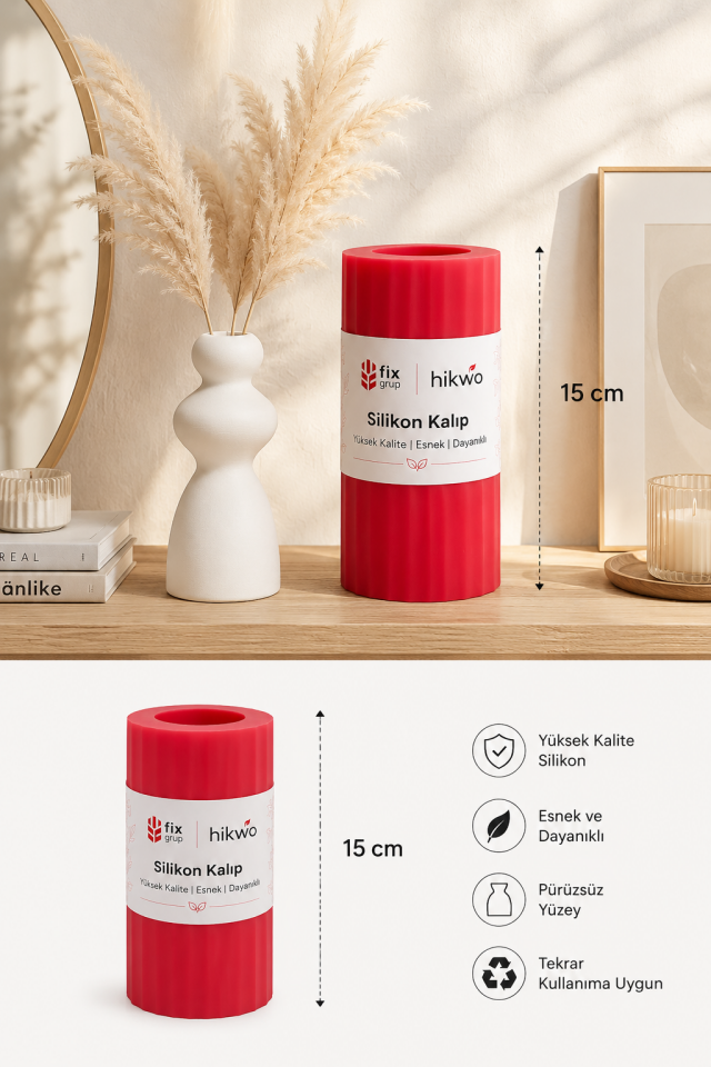 Aura Dekoratif Vazo Silikon Kalıp - Taş Tozu Kalıbı V77654
