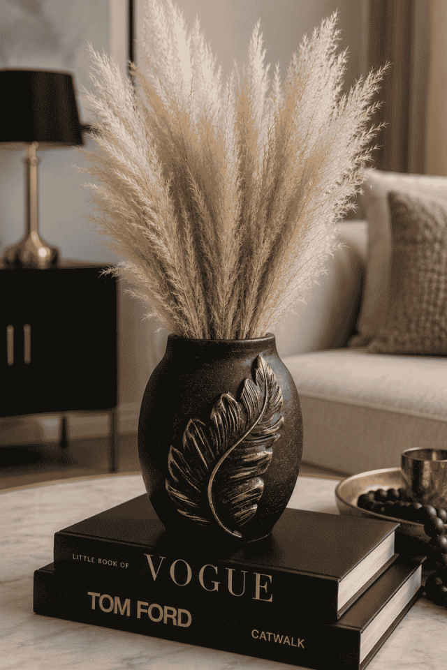 Yaprak Desen Dekoratif Vazo Silikon Kalıp - Taş Tozu Kalıbı T54754