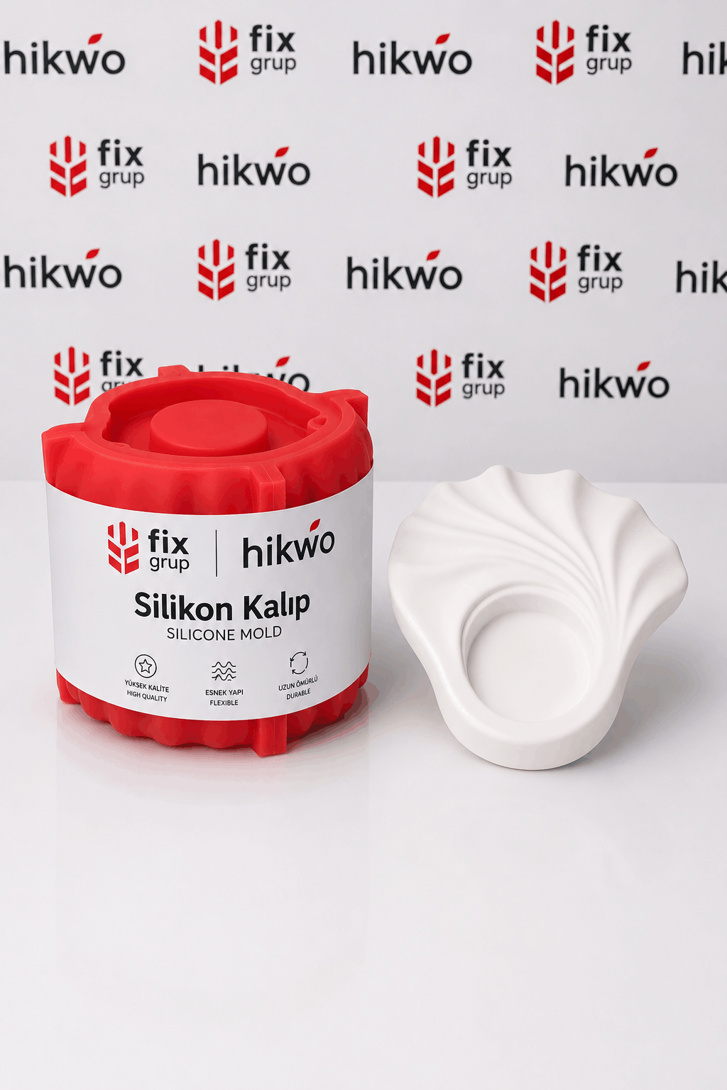 Sedef Dekoratif Tealight Mumluk Silikon Kalıp - Taş Tozu Kalıbı T436563