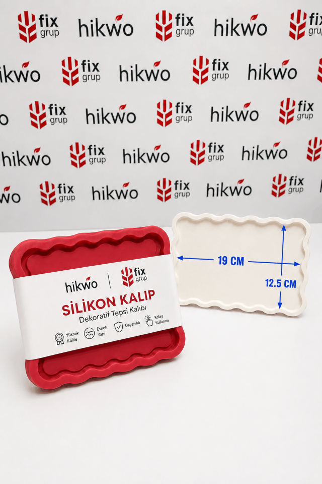 Desenli Büyük Boy Söz - Nişan - Sunum Tepsisi Silikon Kalıbı - Taş Tozu Kalıbı T43642