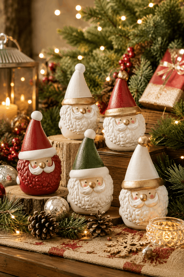 Cüce Noel Baba Yılbaşı Konsepti Silikon Kalıp - Taş Tozu Kalıbı T54753