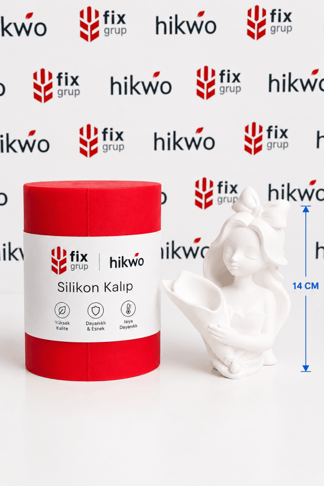 Buket Taşıyan Kadın Biblo Vazo Silikon Kalıbı - T74575