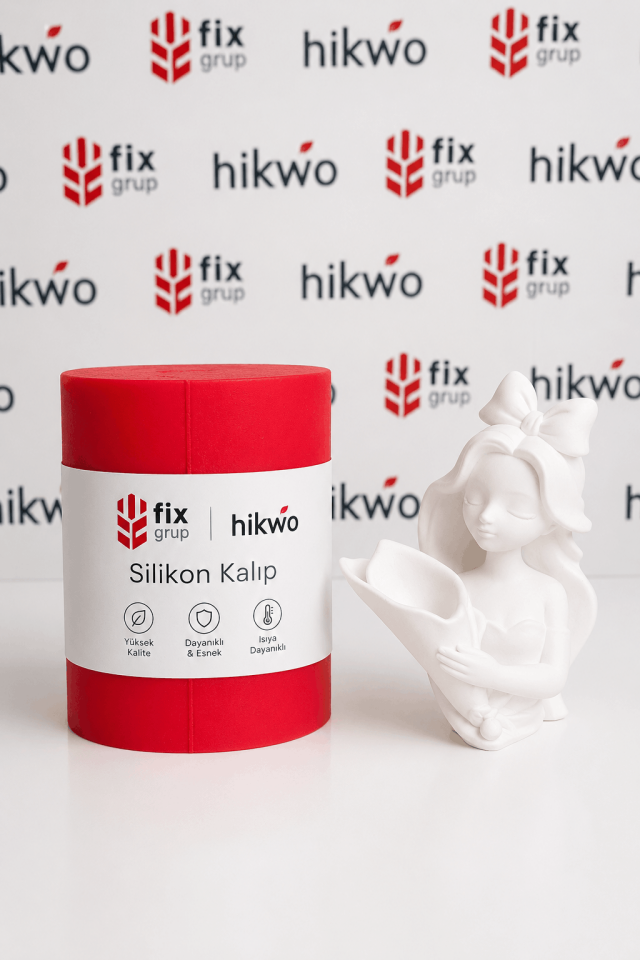 Buket Taşıyan Kadın Biblo Vazo Silikon Kalıbı - T74575