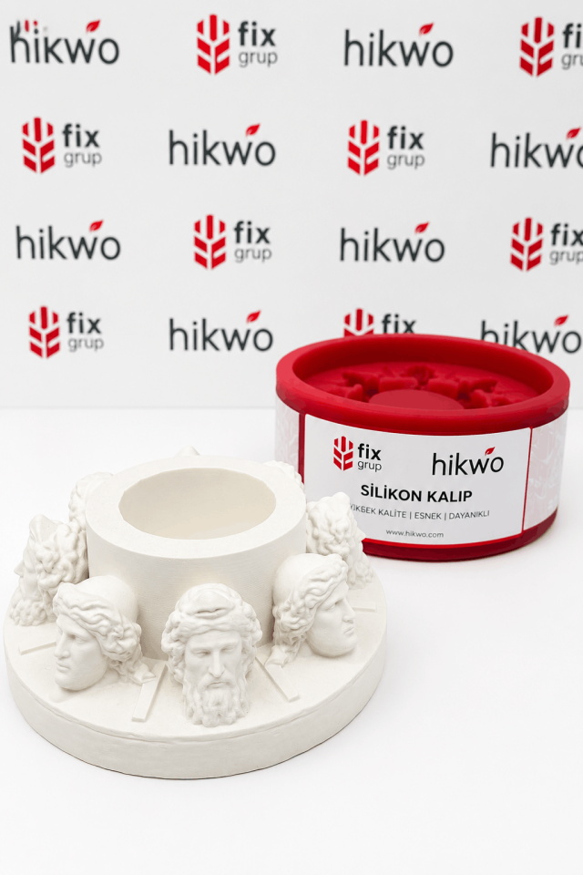 Zeus Başlı Dekoratif Mumluk - Masaüstü Şömine Silikon Kalıbı - Taş Tozu Kalıbı T75454
