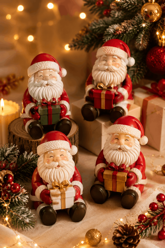 Hediyeci Noel Baba Biblo Silikon Kalıp - Taş Tozu Kalıbı T463332