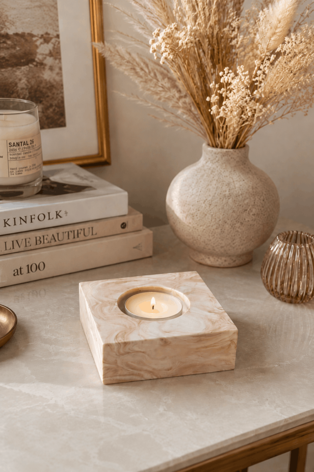 Kare Tealight Mumluk Silikon Kalıp - Taş Tozu Kalıbı T65765
