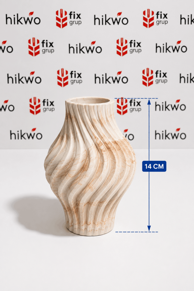 Premium Tasarım Silikon Vazo Kalıbı 14 CM - Taş Tozu Kalıbı T99032