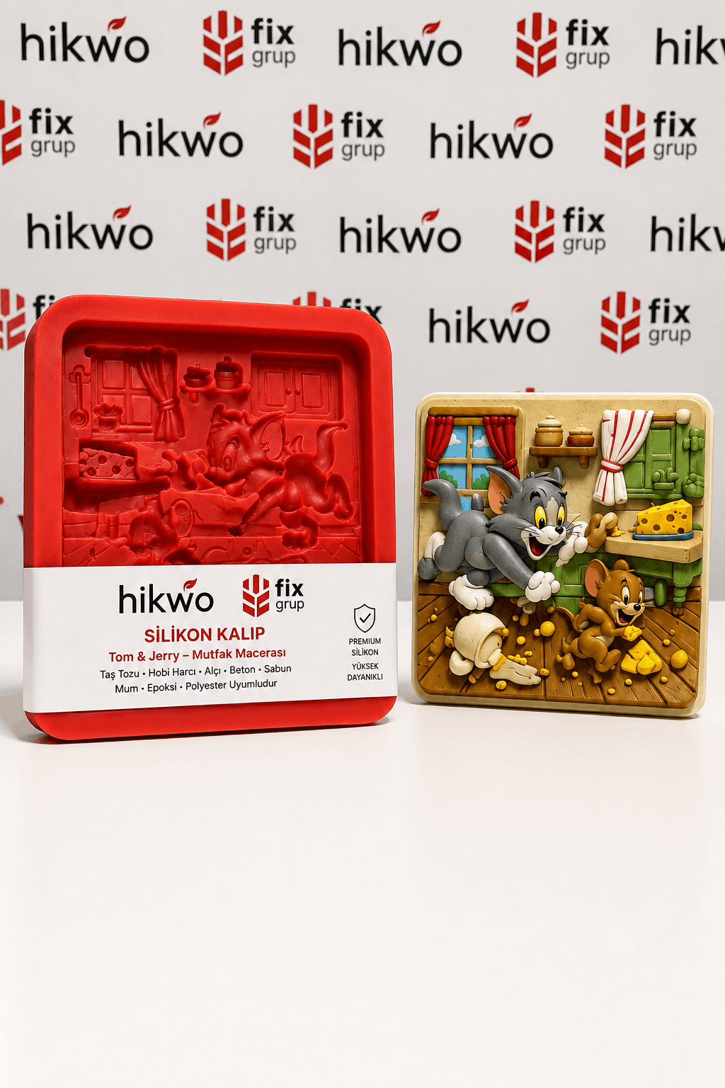 Etkinlik Boyama Kalıbı Kedi ve Fare Silikon Kalıp - Taş Tozu Kalıbı T436346