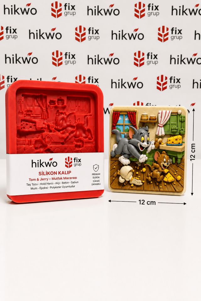 Etkinlik Boyama Kalıbı Kedi ve Fare Silikon Kalıp - Taş Tozu Kalıbı T436346