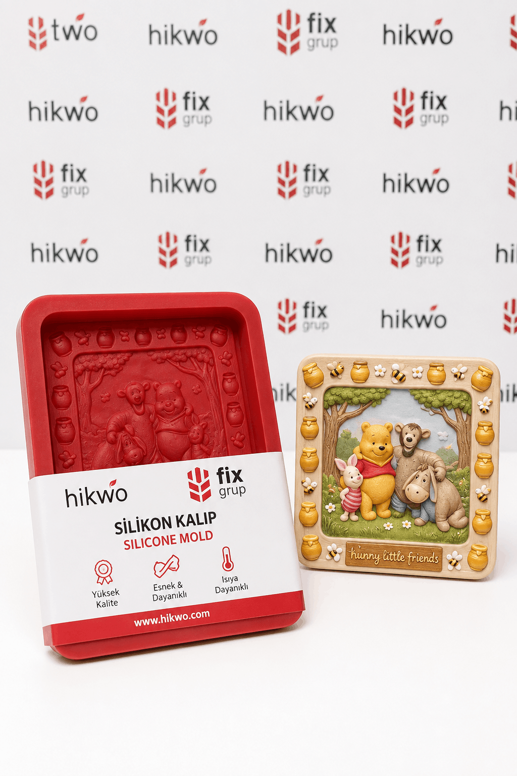 Ayıcık ve Ailesi Silikon Kalıp - Etkilinlik ve Boyama Kalıbı  15 CM - Taş Tozu Kalıbı T43634