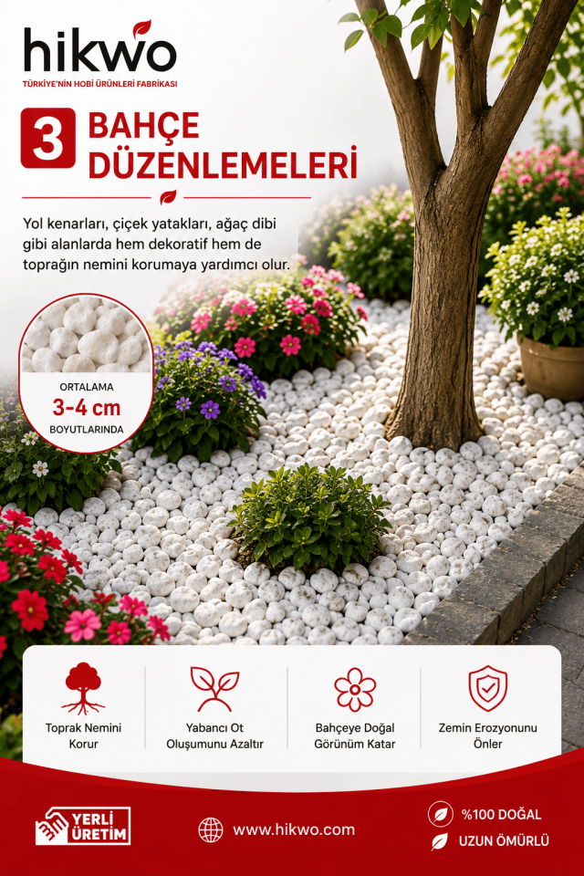 Dekoratif Dolamit Taşı 3 - 4 Cm 5 Kg Paket - Dekorasyon Taşı