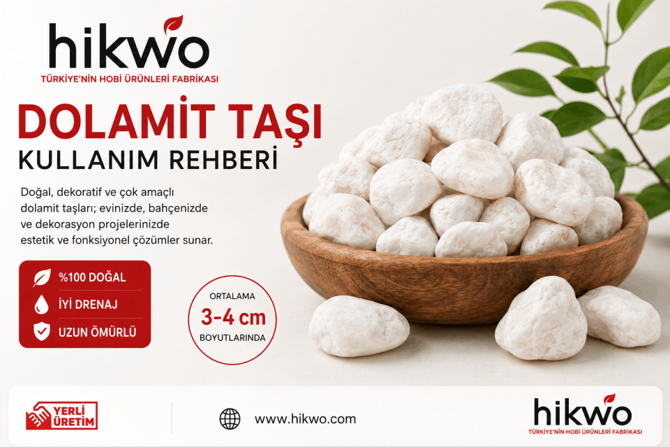 Dekoratif Dolamit Taşı 3 - 4 Cm 5 Kg Paket - Dekorasyon Taşı