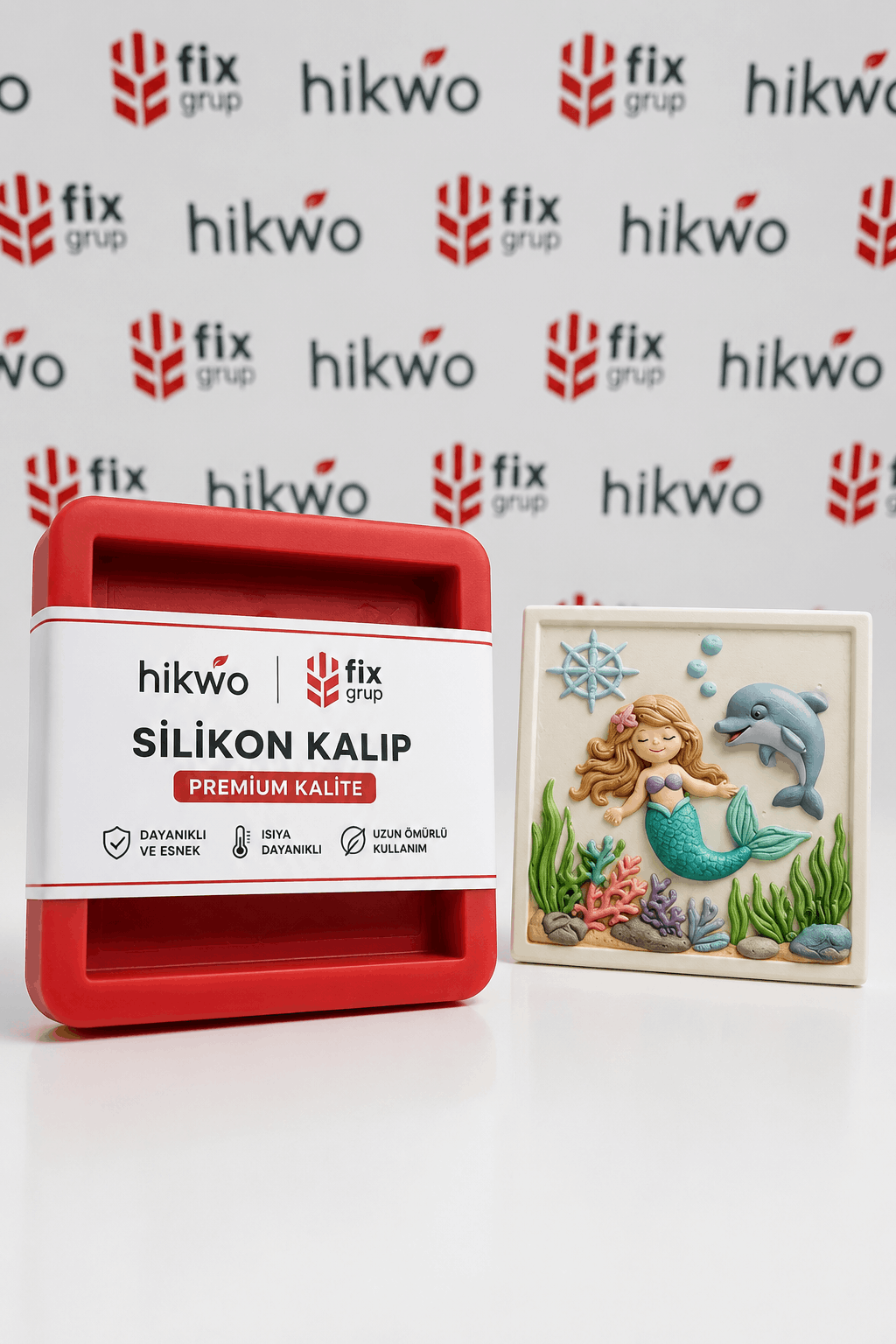 Deniz Kızı Yunus Balığı Boyama Kalıbı - Silikon Kalıp - Taş Tozu Kalıbı T63463