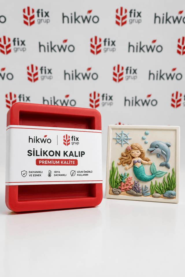 Deniz Kızı Yunus Balığı Boyama Kalıbı - Silikon Kalıp - Taş Tozu Kalıbı T63463