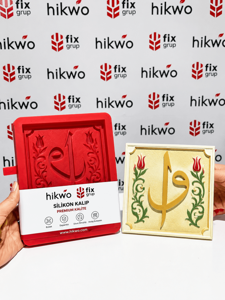 Elif ve Vav Dekoratif Tablo Boyama Silikon Kalıbı - Taş Tozu Kalıbı T67564