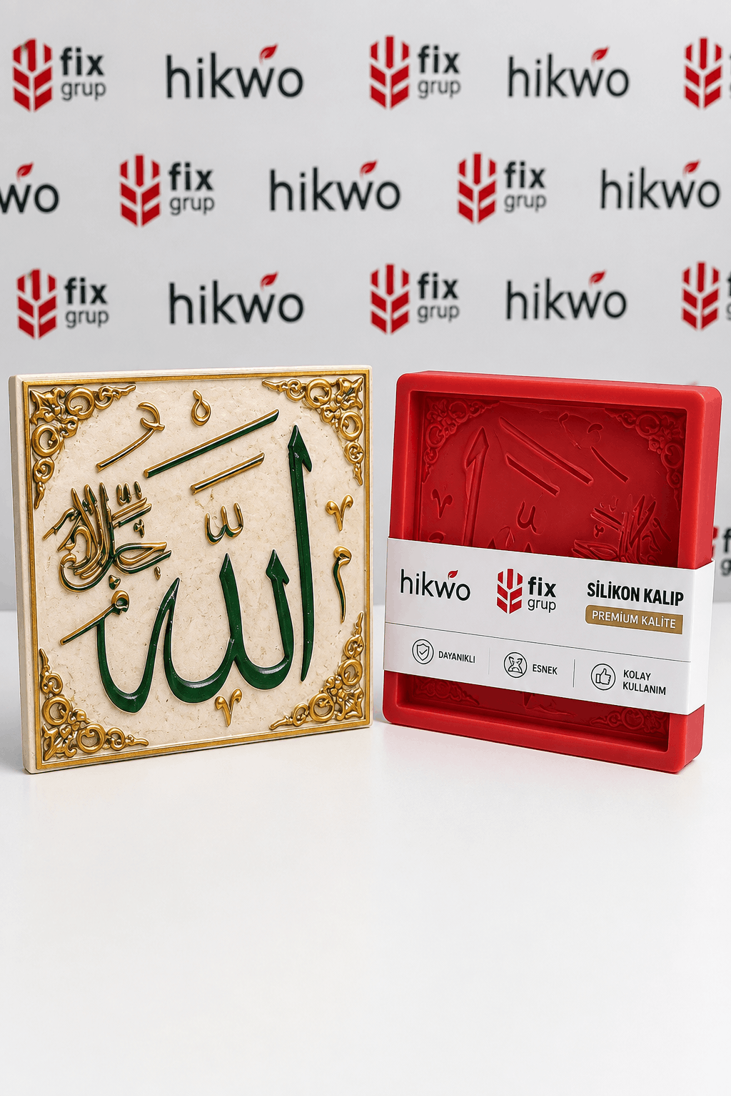 Allah Lafzı Rölyef Tablo Silikon Kalıp 20 CM - Taş Tozu Kalıbı T38089