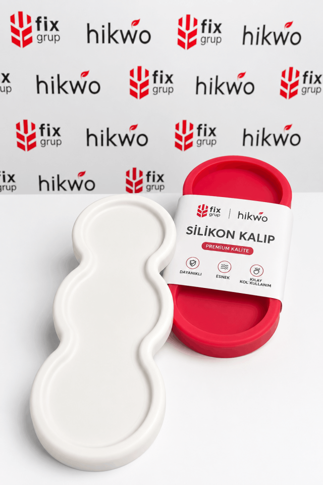 Dekoratif Özel Tasarım Tepsi Silikon Kalıp 29 CM  - Taş Tozu Kalıbı T54457