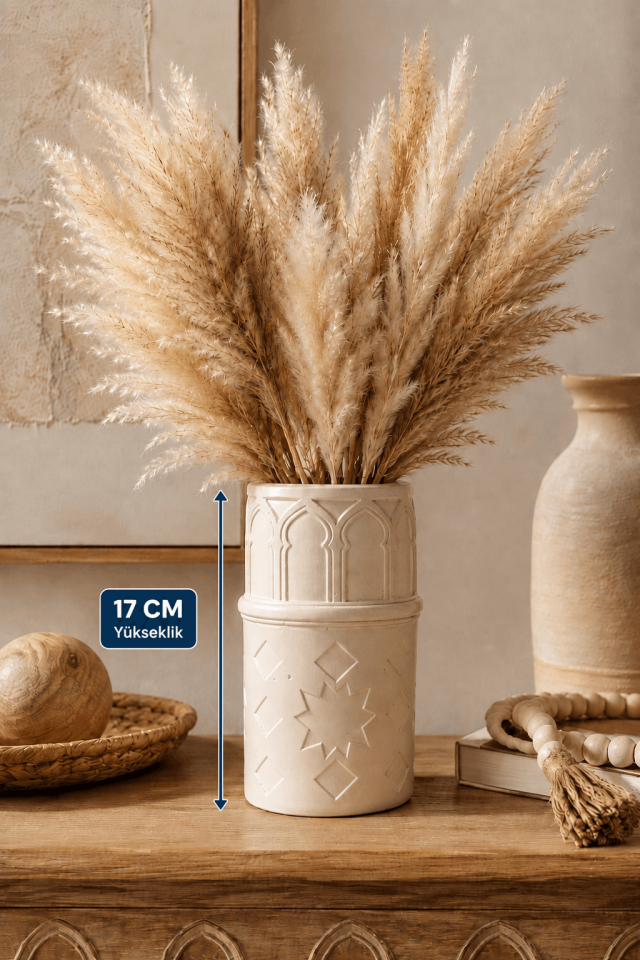 Motifli Özel Tasarım Vazo Silikon Kalıp 17 CM - Taş Tozu Kalıbı T543922
