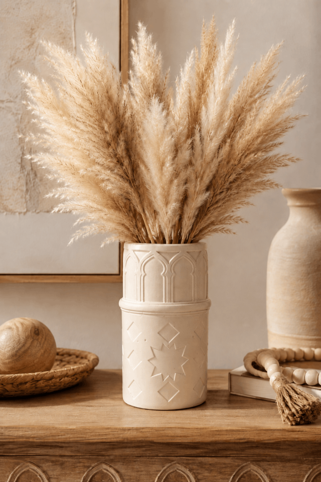 Motifli Özel Tasarım Vazo Silikon Kalıp 17 CM - Taş Tozu Kalıbı T543922