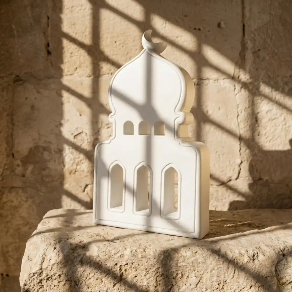 Hilal Cami Dekoratif Obje Silikon Kalıbı - Taş Tozu Kalıbı T54367